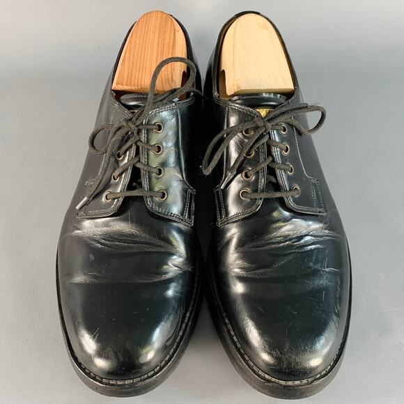 MARC JACOBS Size 8 Black Gold Leather Derby Lace-Up Shoes - Picture 4 of 12